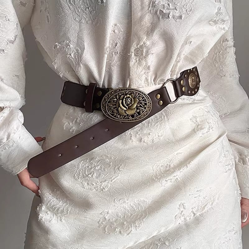 Cinturón marrón bohemio de estilo americano