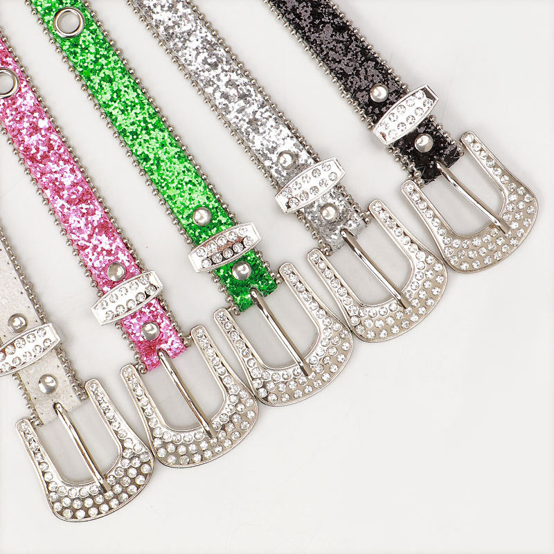 Cinturón de mujer con hebilla de strass, moderno y original
