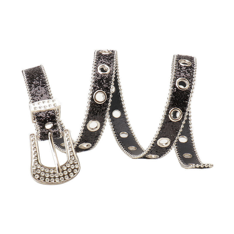 Cinturón de mujer con hebilla de strass, moderno y original
