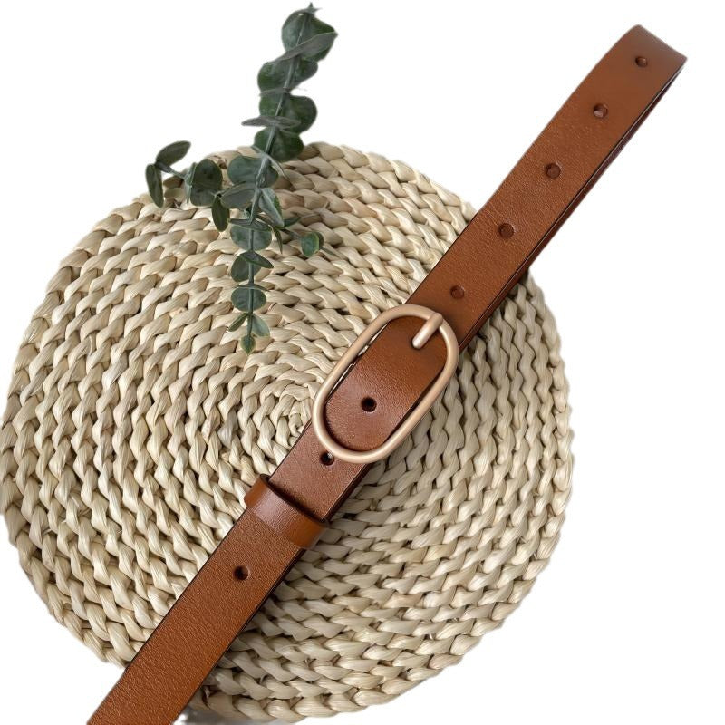 Cinturón casual de estilo vintage con hebilla de pasador
