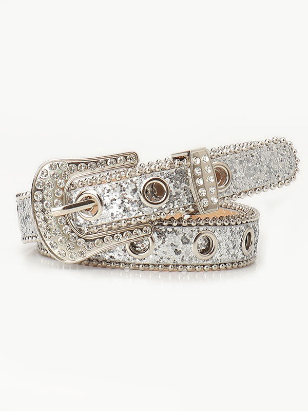 Cinturón de mujer con hebilla de strass, moderno y original