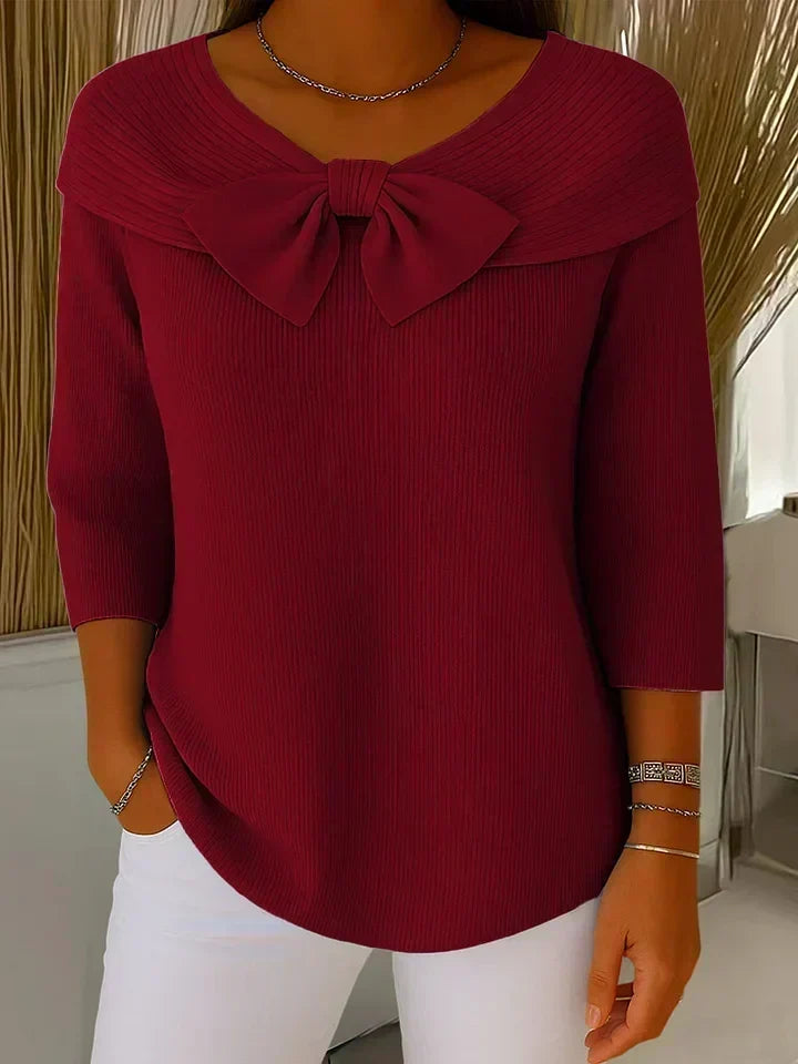 Trinidad Jersey con Lazo y Cuello Redondo