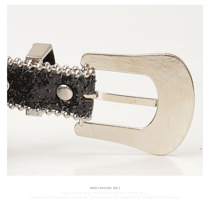 Cinturón de mujer con hebilla de strass, moderno y original