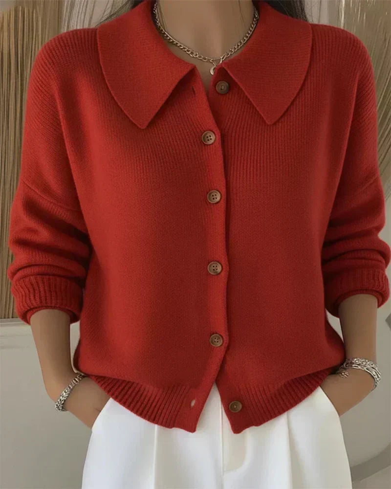 Coralia Chaqueta de Punto con Cuello Camisero