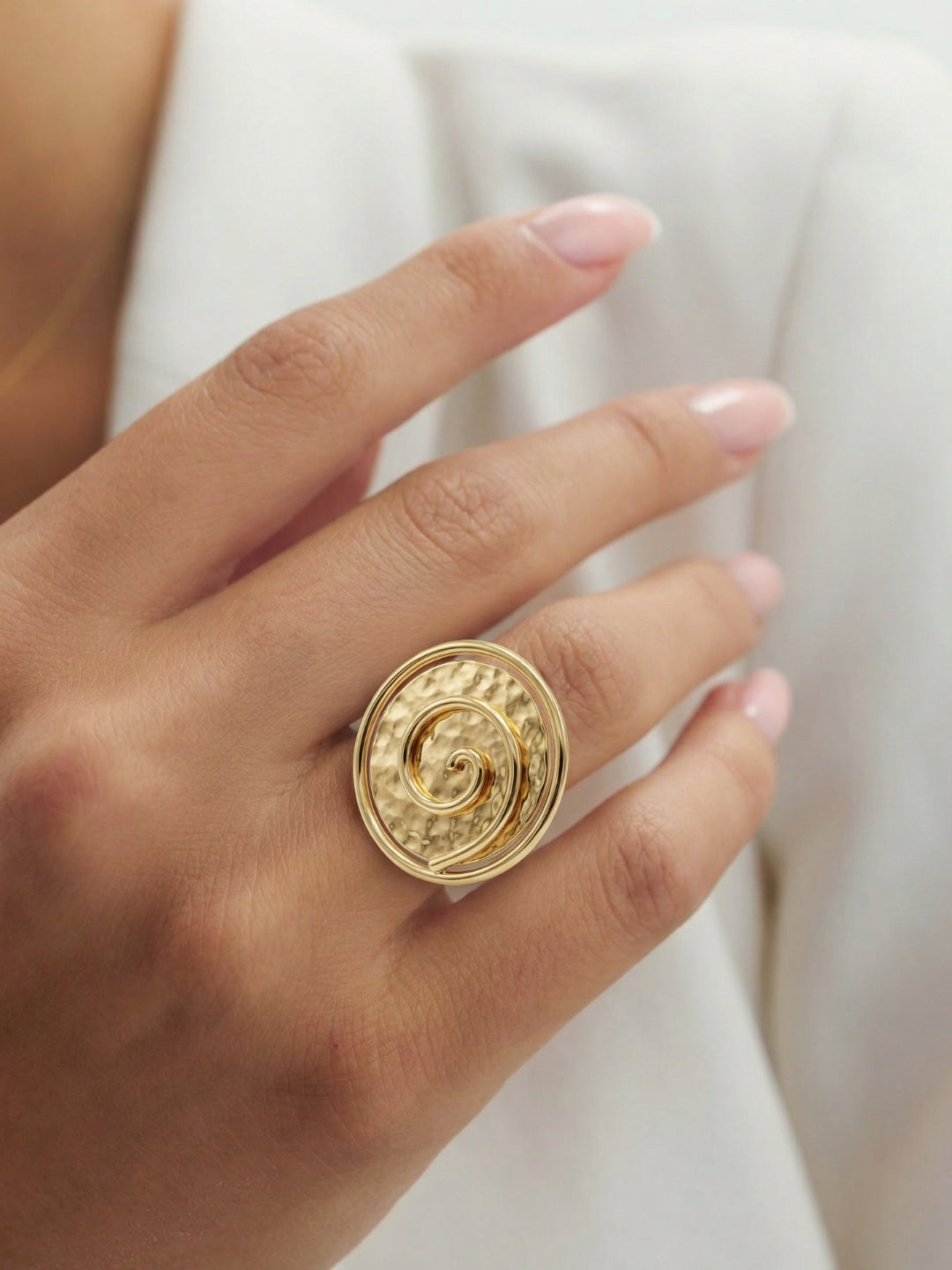 Anillo Spiral Gold Flake