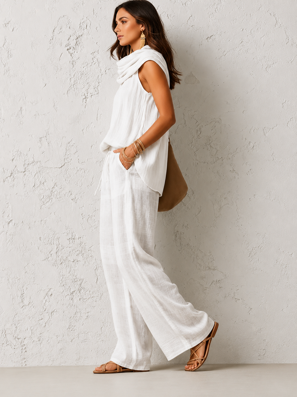 Conjunto Natural Cómodo y Elegante Blanco