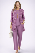 Paula Conjunto de Tres Piezas de Elegancia Clásica