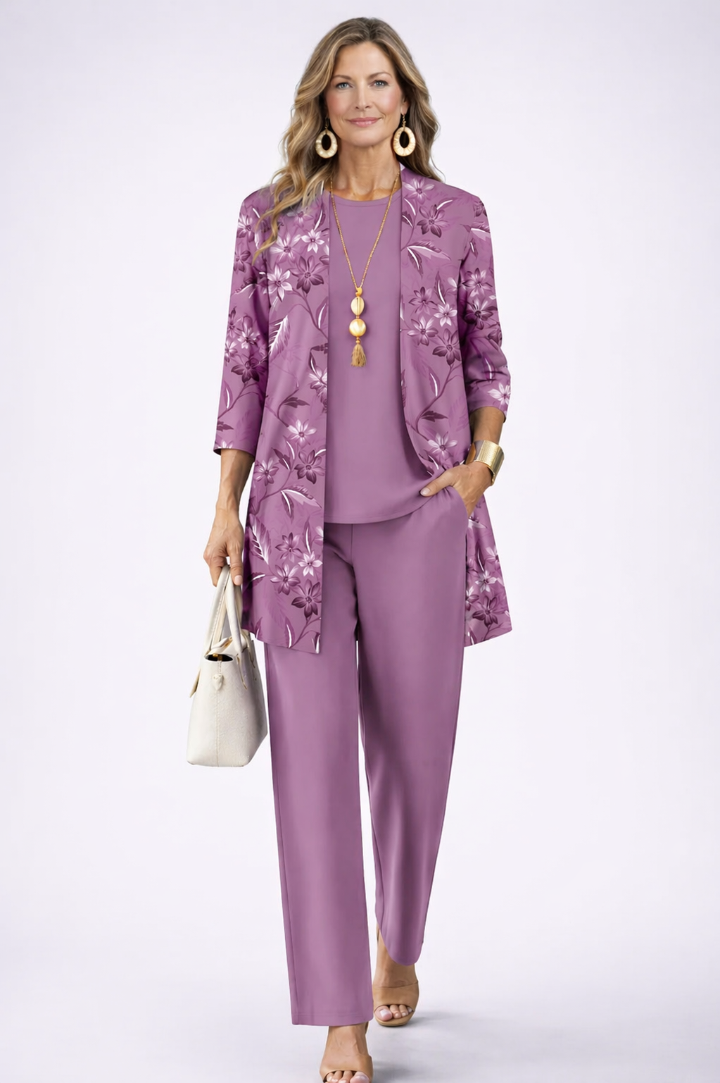 Paula Conjunto de Tres Piezas de Elegancia Clásica