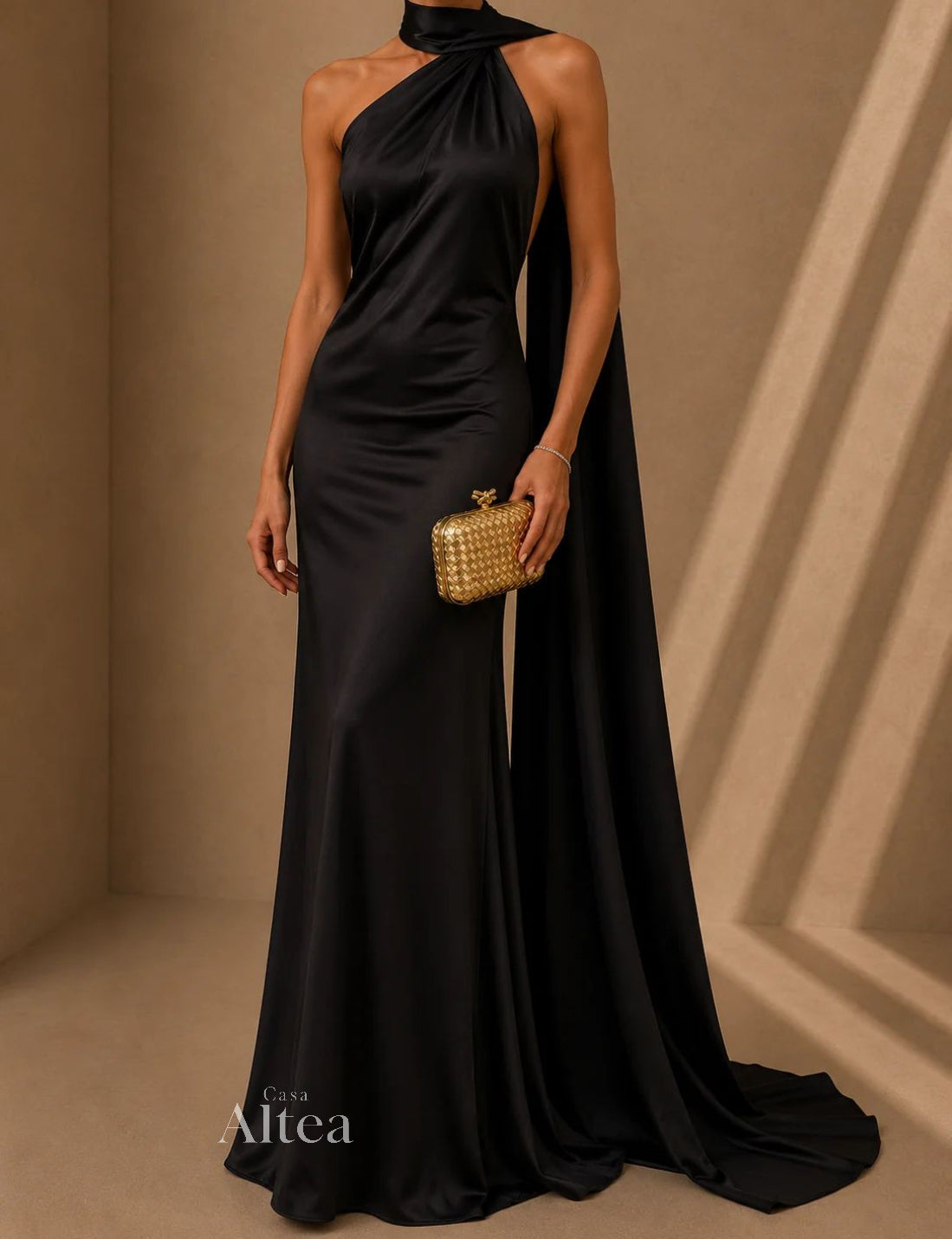 Vittoria Vestido Maxi Satinado Asimétrico