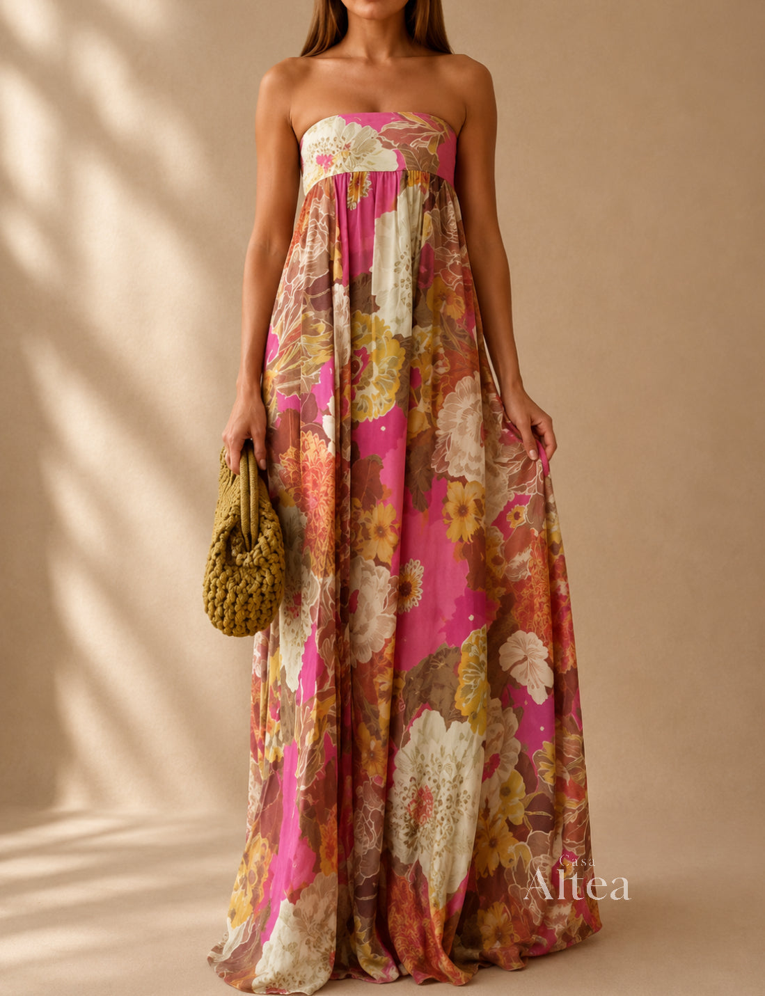 Alexia Vestido Maxi Floral de Un Hombro