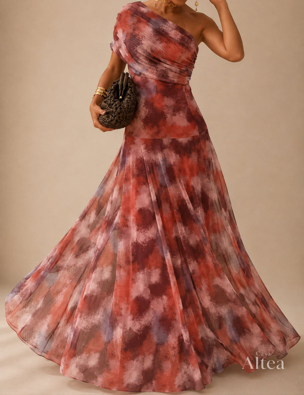 Rocío Vestido Maxi de Hombros Descubiertos con Aberturas