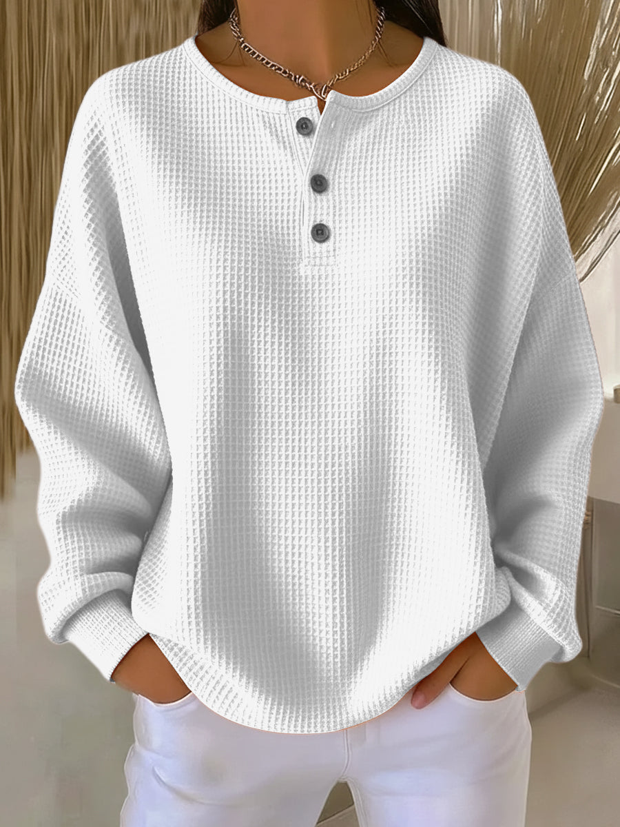 Milagros Sudadera Henley Gofrada