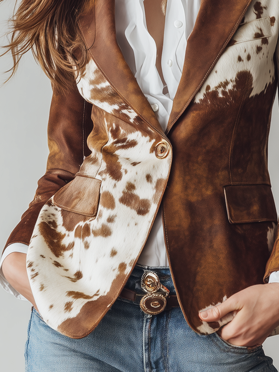Melisa Blazer con Estampado Animal Vintage