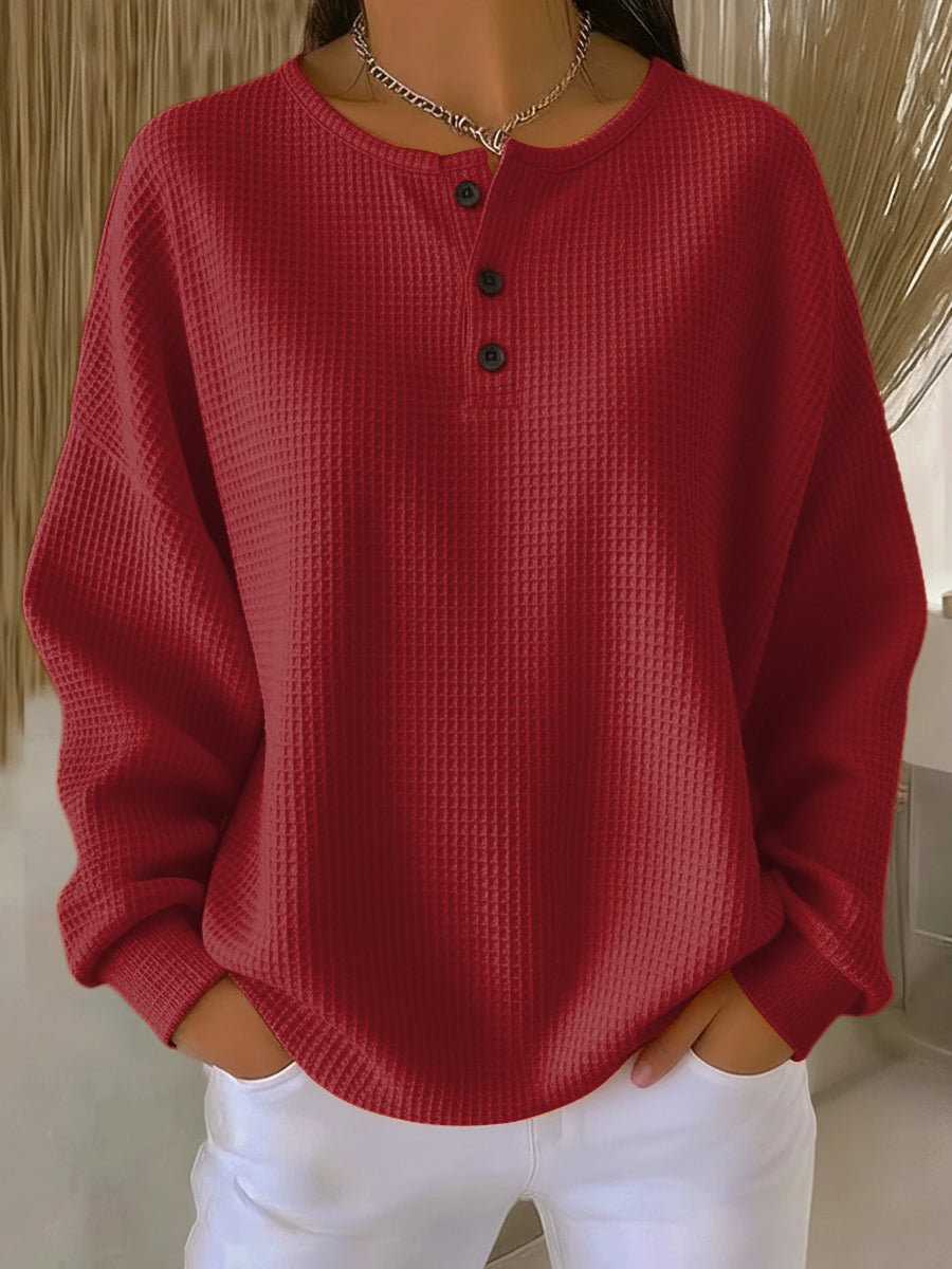 Milagros Sudadera Henley Gofrada