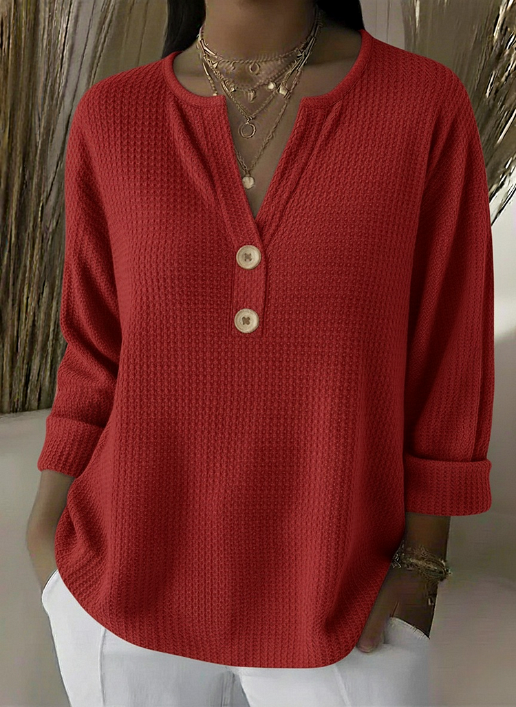 Anunciacion Camiseta Henley Gofrada con Botones