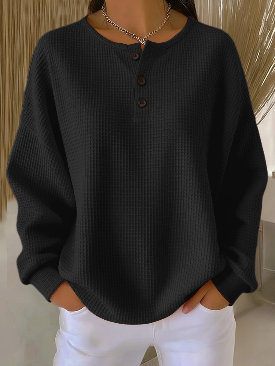 Milagros Sudadera Henley Gofrada