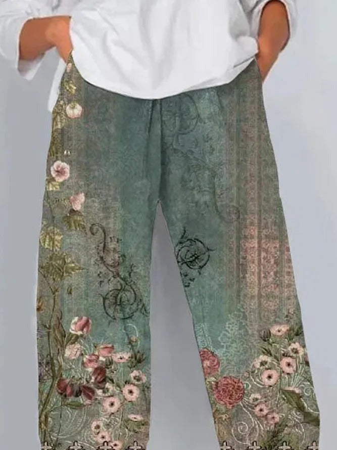 Pantalón casual holgado de flores · Sasha — foto 3