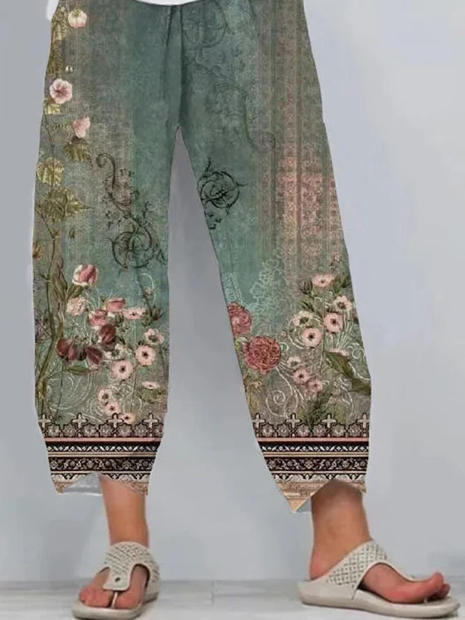Pantalón casual holgado de flores · Sasha — foto 2