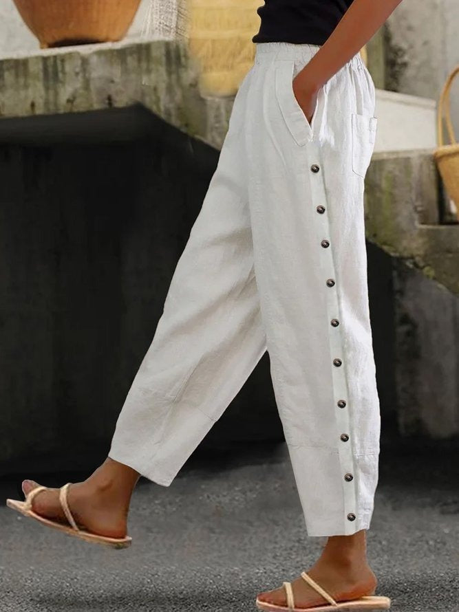 Pantalón casual holgado liso con bolsillos · Quira