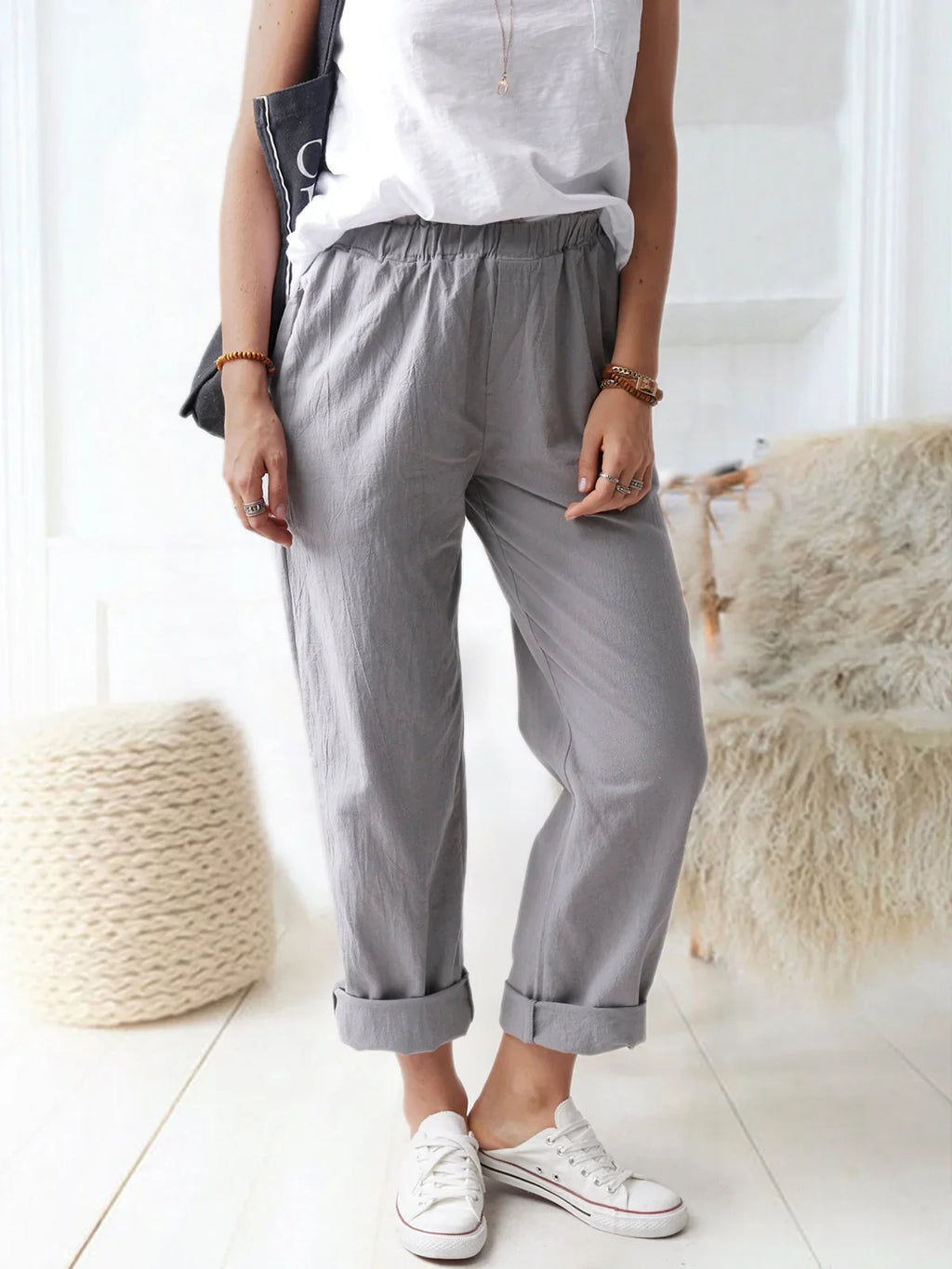 Pantalón holgado de algodón
