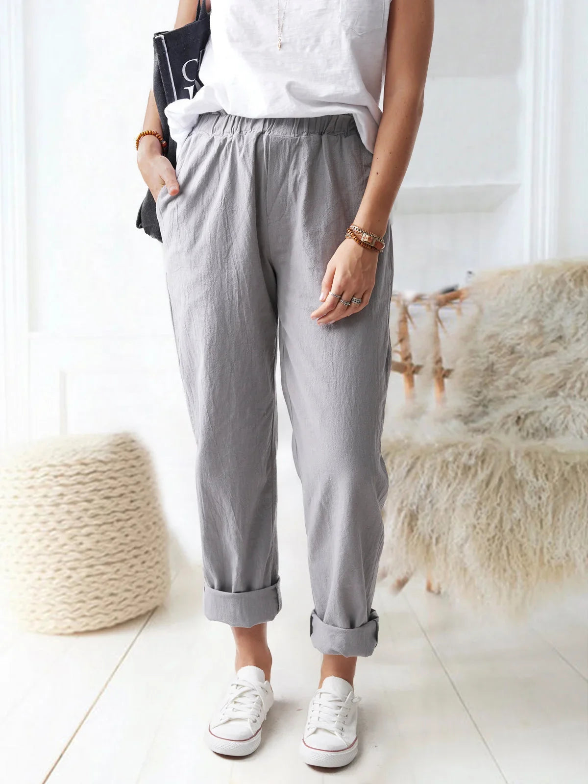 Pantalón holgado de algodón