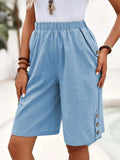 Shorts elegantes bermuda de corte recto lisos