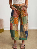 Pantalón boho de patchwork con bolsillos