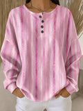 Sudadera casual degradada con cuello henley