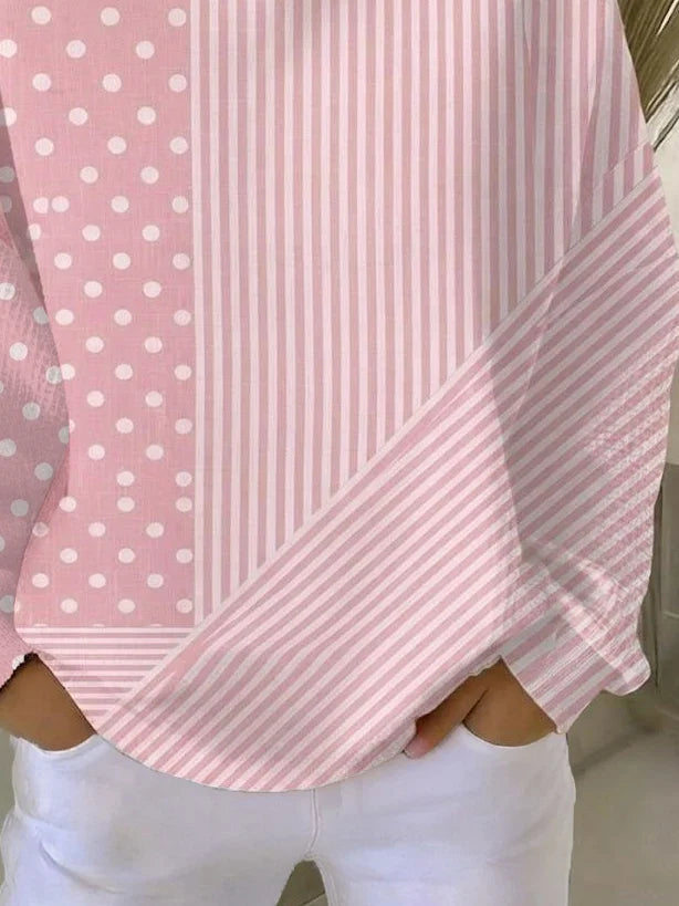 Sudadera casual de rayas con cuello redondo — foto 3