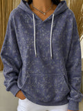 Sudadera con capucha vintage de flores con manga larga