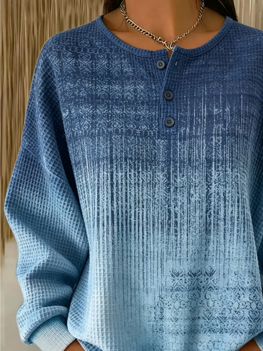 Sudadera casual abstracta con cuello redondo y manga larga · Alba — foto 2