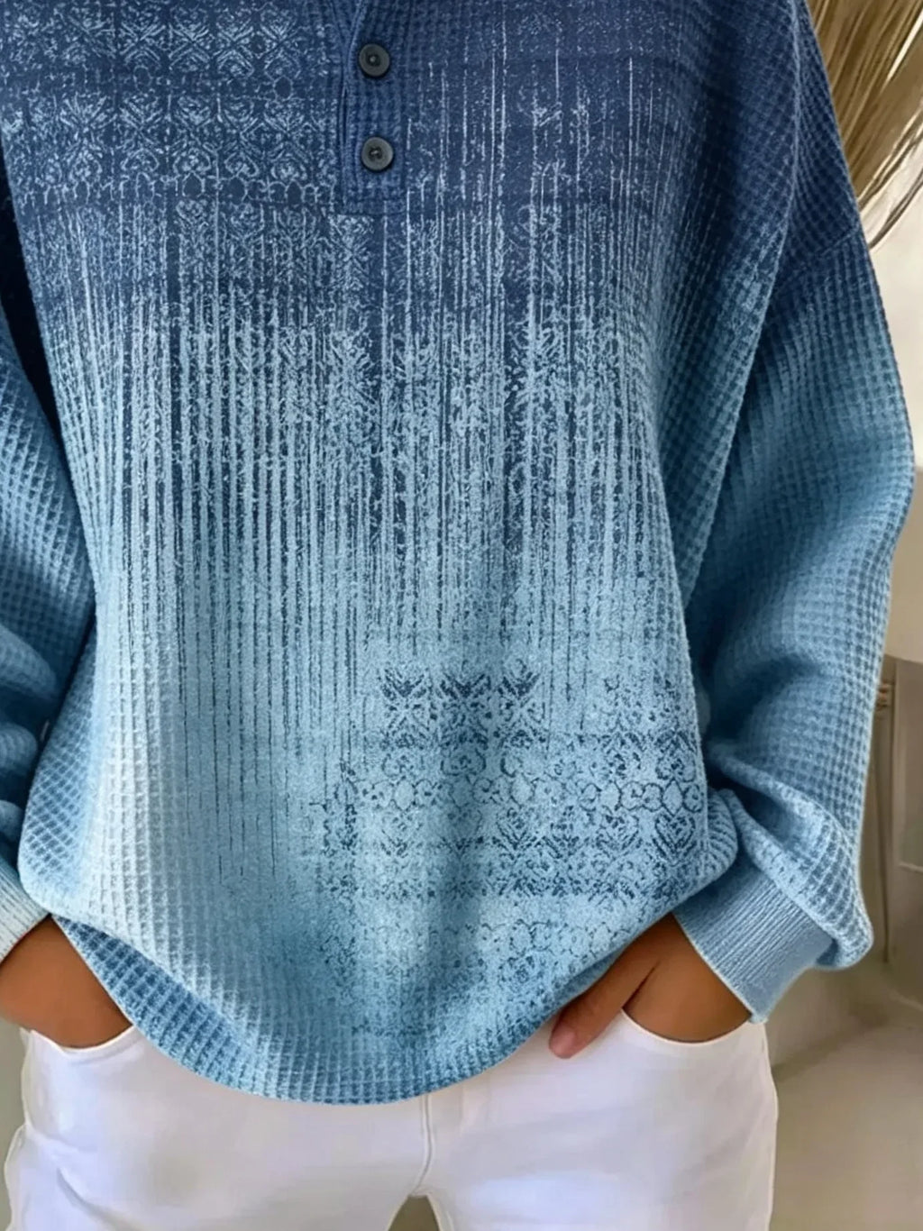 Sudadera casual abstracta con cuello redondo y manga larga · Alba — foto 3