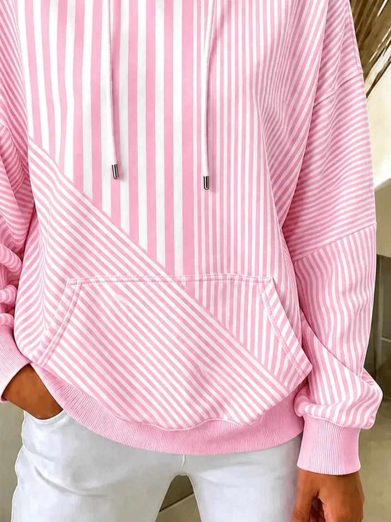 Sudadera con capucha casual de rayas con manga larga — foto 3
