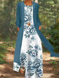 Vestido de dos piezas holgado de flores