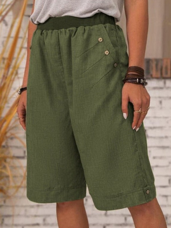Shorts casual holgados lisos con bolsillos · Paula — foto 3