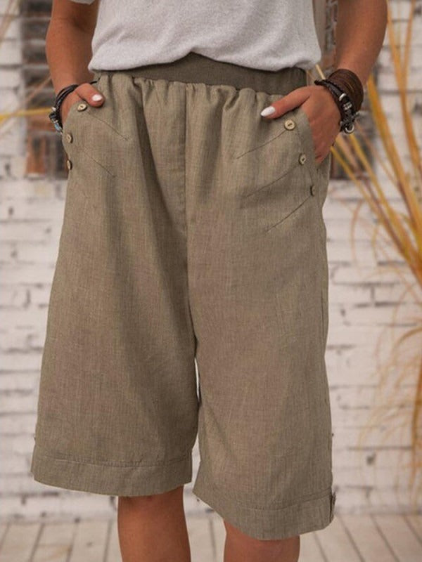 Shorts casual holgados lisos con bolsillos · Paula — foto 2