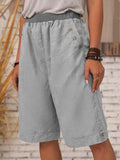 Shorts casual holgados lisos con bolsillos · Paula