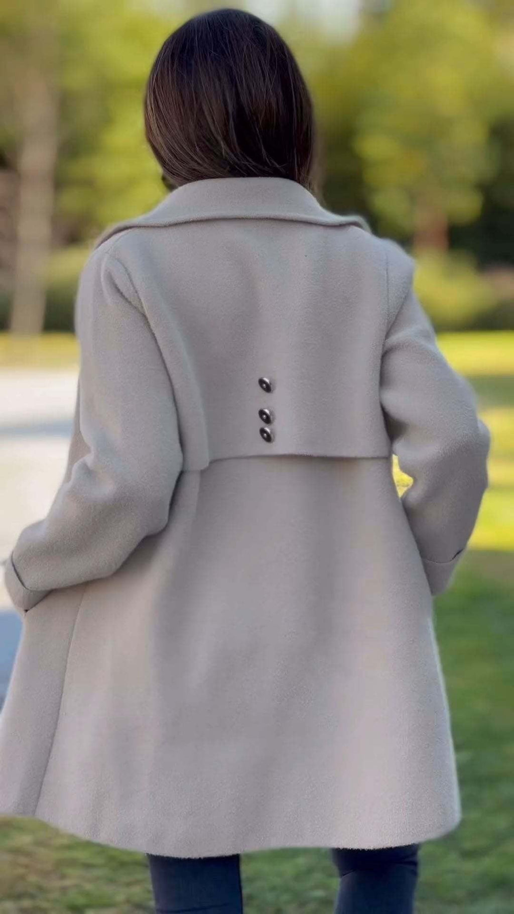 Chaqueta lisa de lana con solapa — foto 4