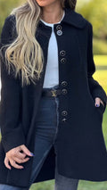 Chaqueta lisa de lana con solapa