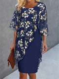 Vestido de fiesta de patchwork de gasa