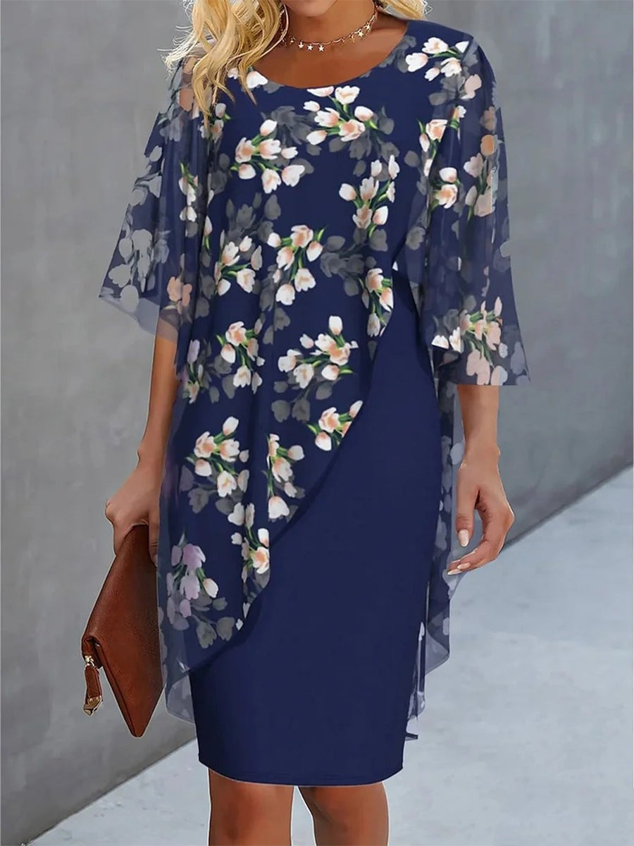 Vestido de fiesta de patchwork de gasa