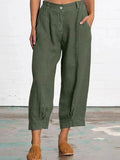 Pantalón holgado liso de algodón