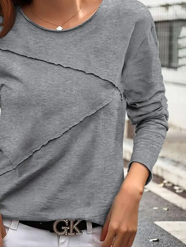 Blusa lisa con manga larga