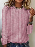 Camisa casual holgada de rayas con cuello redondo · Julia