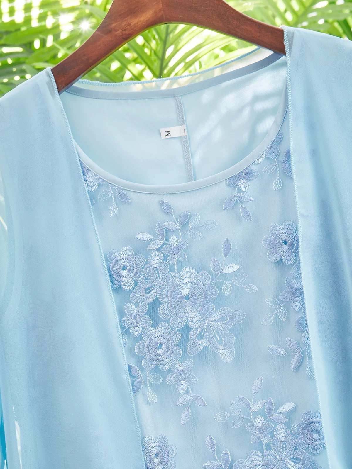 Vestido de dos piezas holgado liso de encaje