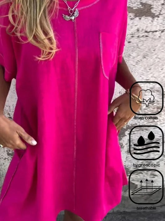 Vestido casual liso de algodón — foto 3