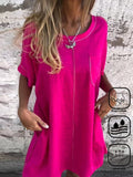 Vestido casual liso de algodón