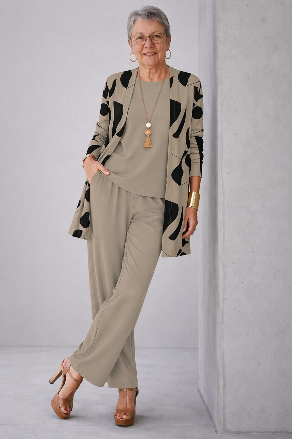 Sherley Conjunto de Tres Piezas de Elegancia Clásica