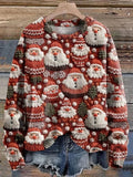 Sudadera casual holgada con brillos con cuello redondo