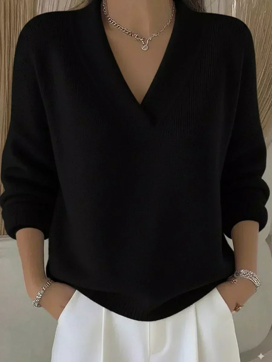 Violeta Jersey Holgado con Cuello de Pico